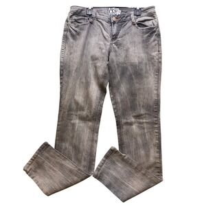 AKD‎ MKS Jeans Womens 9 Gray Wash Rainbow Embroidered Pockets Academia Hip Hop
